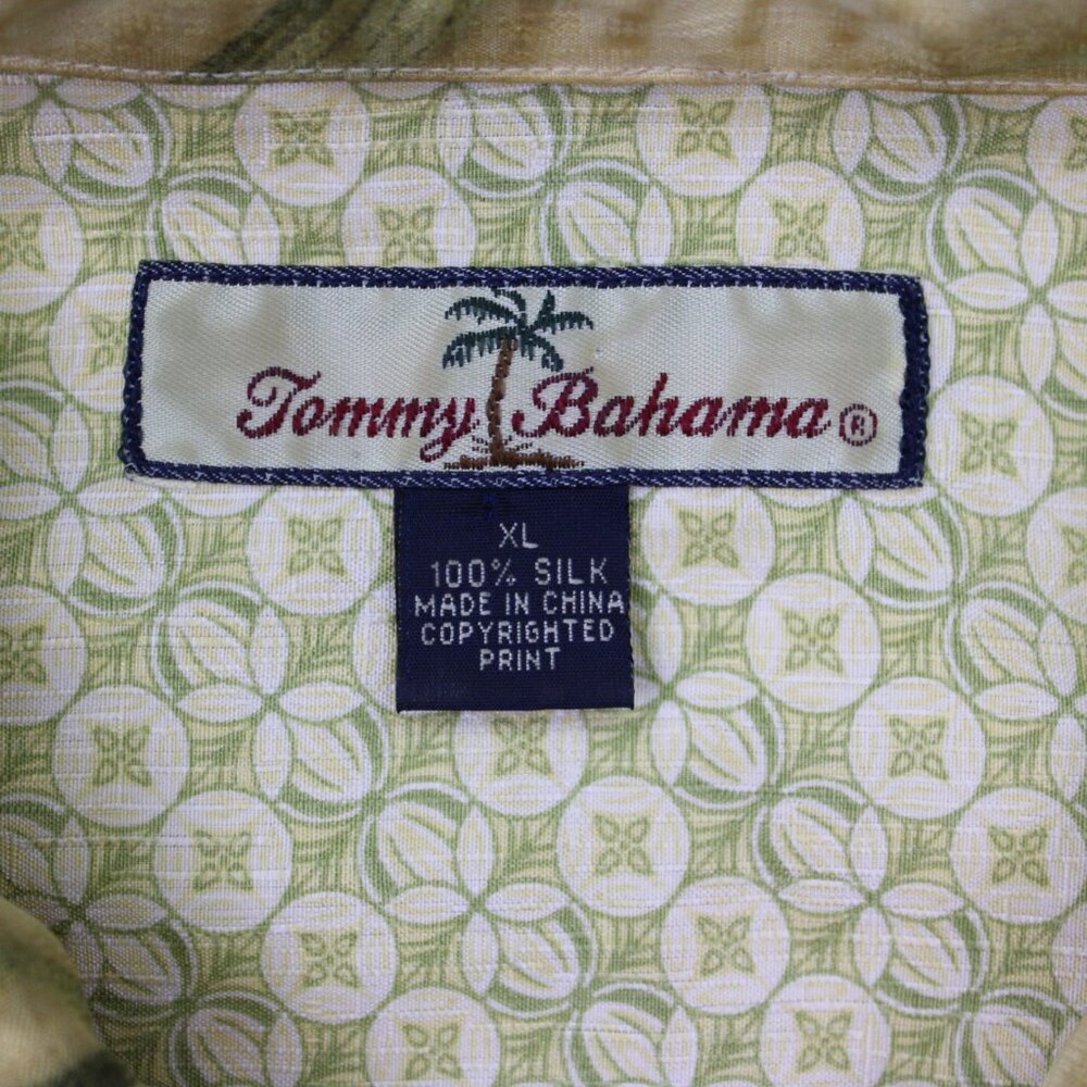 Tommy Bahama‎ Camp Shirt Adult XL Loop Collar Yellow Floral Silk S/S Button Up - Picture 7 of 12